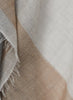 JANE CARR The Frame Square in Mist, Grey and taupe frame border cashmere scarf – detail