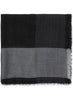 JANE CARR The Frame square in Black, black and grey frame border cashmere scarf – folded