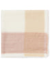 JANE CARR The Frame Square in Pearl, off white and pink frame border cashmere scarf – folded