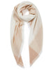 JANE CARR The Frame Square in Pearl, off white and pink frame border cashmere scarf – tied