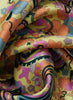 JANE CARR The Pixie Petit Foulard in Tonka, yellow multicoloured printed silk twill scarf – Detail