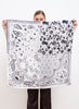 JANE CARR The Remix Foulard in Dalmatian, monochrome printed silk twill scarf – model 3