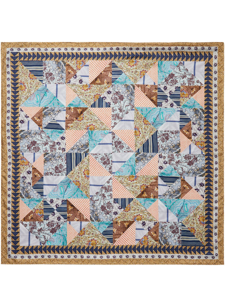 JANE CARR The Prairie Square in Bronze, neutral multicolour printed silk twill scarf – flat