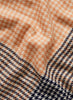 JANE CARR The Jenga Square in Apricot, peach multicolour checked lambswool scarf – detail