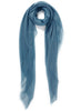 JANE CARR The Sheer Fray Square in Light Indigo, blue super fine pure cashmere scarf - tied