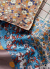JANE CARR The Dazzle Petit Foulard in Blossom, pink and blue multicolour printed silk twill scarf – detail