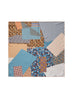 JANE CARR The Dazzle Petit Foulard in Blossom, pink and blue multicolour printed silk twill scarf – flat