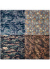 JANE CARR The Medley Square in Army Green, khaki green multicolour printed silk twill scarf – flat