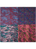 JANE CARR The Medley Square in Claret, multicolour printed silk twill scarf – flat