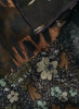 JANE CARR The Medley Square in Army Green, khaki green printed modal and cashmere scarf – detail