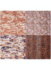 JANE CARR The Medley Square in Rose, pink multicolour printed modal and cashmere scarf – flat
