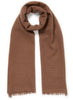 JANE CARR The Meribel Scarf in Kodiak, brown grid woven cashmere scarf  – tied