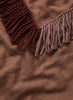 JANE CARR The Chalet Square in Kodiak, brown fringed pure cashmere scarf – tied