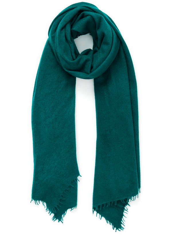 JANE CARR The Luxe in Bottle, teal green oversized pure cashmere knit wrap - tied