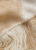 The Island Square, neutral fringed cashmere and linen-blend scarf – detail