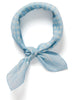 The Frutti Neckerchief, pale blue printed cotton silk-blend scarf – tied