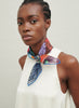 The Chaos Neckerchief, blue multicolour printed cotton silk-blend scarf – model 2