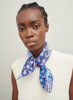 The Block Print Neckerchief, blue and white printed still twill scarf – model 1