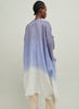 The Long Kaftan, blue and white ombré cashmere, linen and Lurex kaftan – model 2