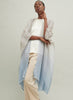 The Long Kaftan, sky blue and neutral ombré cashmere, linen and Lurex kaftan – model 2