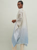 The Long Kaftan, sky blue and neutral ombré cashmere, linen and Lurex kaftan – model 4