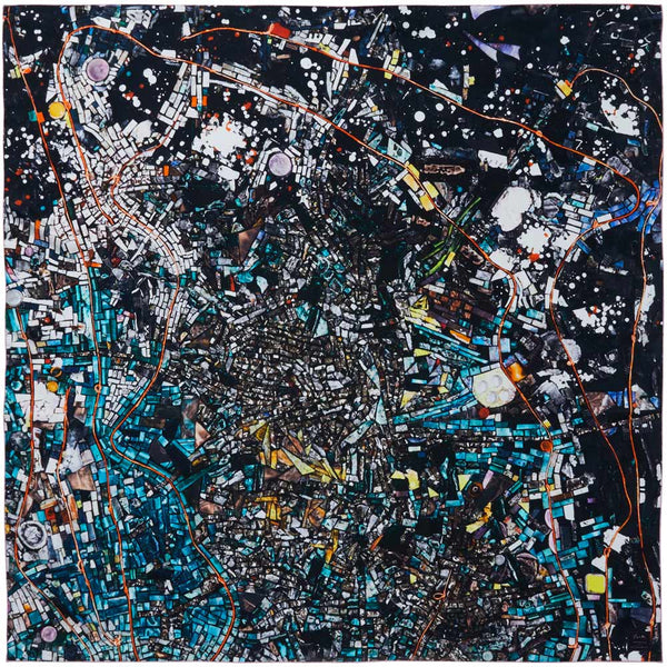 JANE CARR X JACK WHITTEN FOR HAUSER & WIRTH BLACK MONOLITH XI SQUARE - Printed silk twill scarf