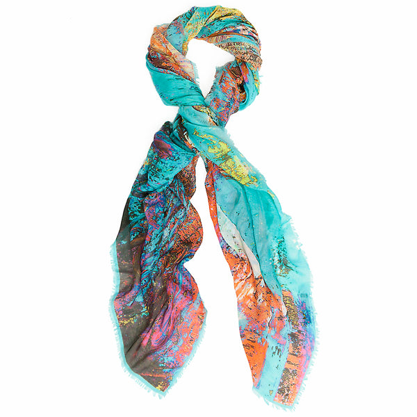 JANE CARR X INTERMIX, THE PAINT WRAP - Printed modal cashmere scarf