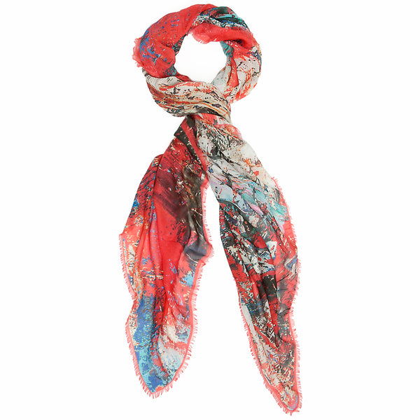 JANE CARR X INTERMIX, THE PAINT WRAP - Printed modal cashmere scarf