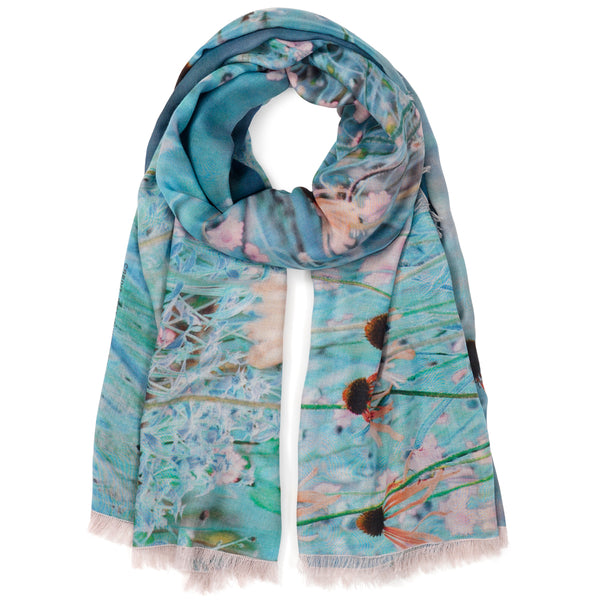 JANECARR X Piet Oudolf and Hauser & Wirth Wrap - 'Bloom' printed modal cashmere wrap