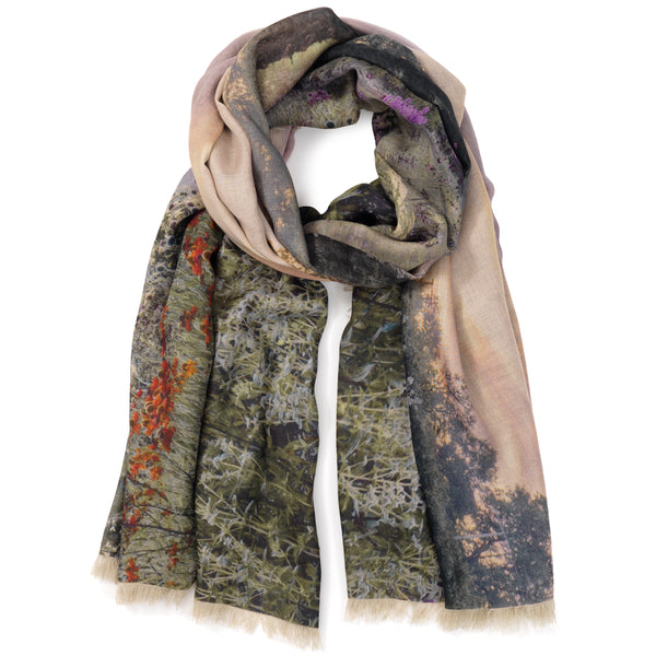 JANE CARR X Piet Oudolf and Hauser & Wirth Wrap - 'Panorama' printed modal cashmere wrap