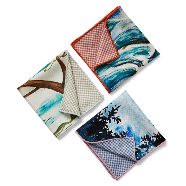 JANE CARR X ZHANG ENLI AND HAUSER & WIRTH POCKET SQUARES - Multicolour printed silk schappe